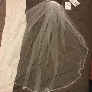 Wedding Veil - Ivory - Beaded - Elbow length